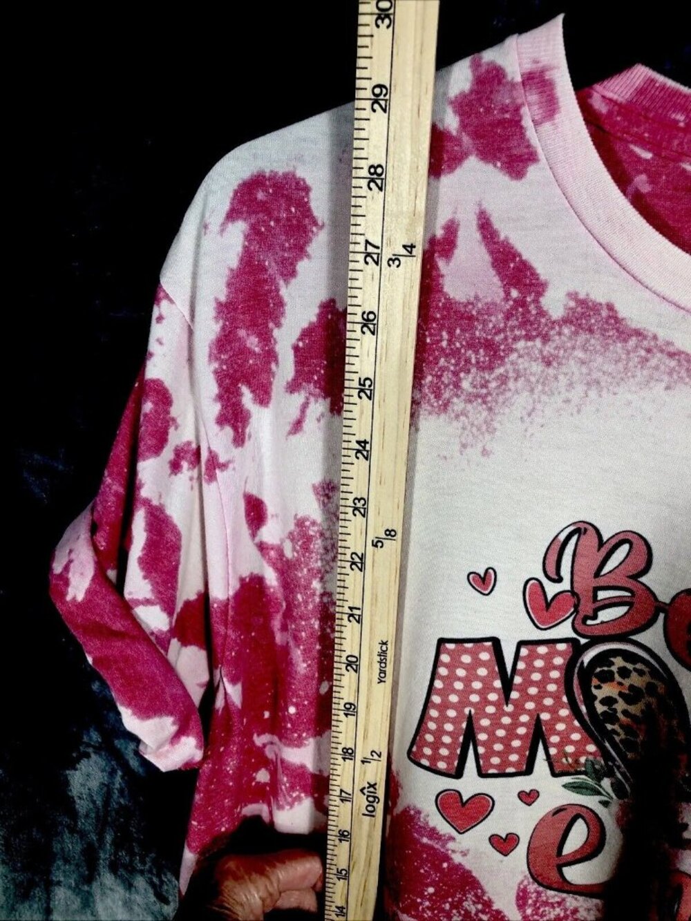 Best Mom Ever Shirt Women’s Large Custom Tye Dyed Bleached Handmade Pink T Short - Picture 7 of 12
